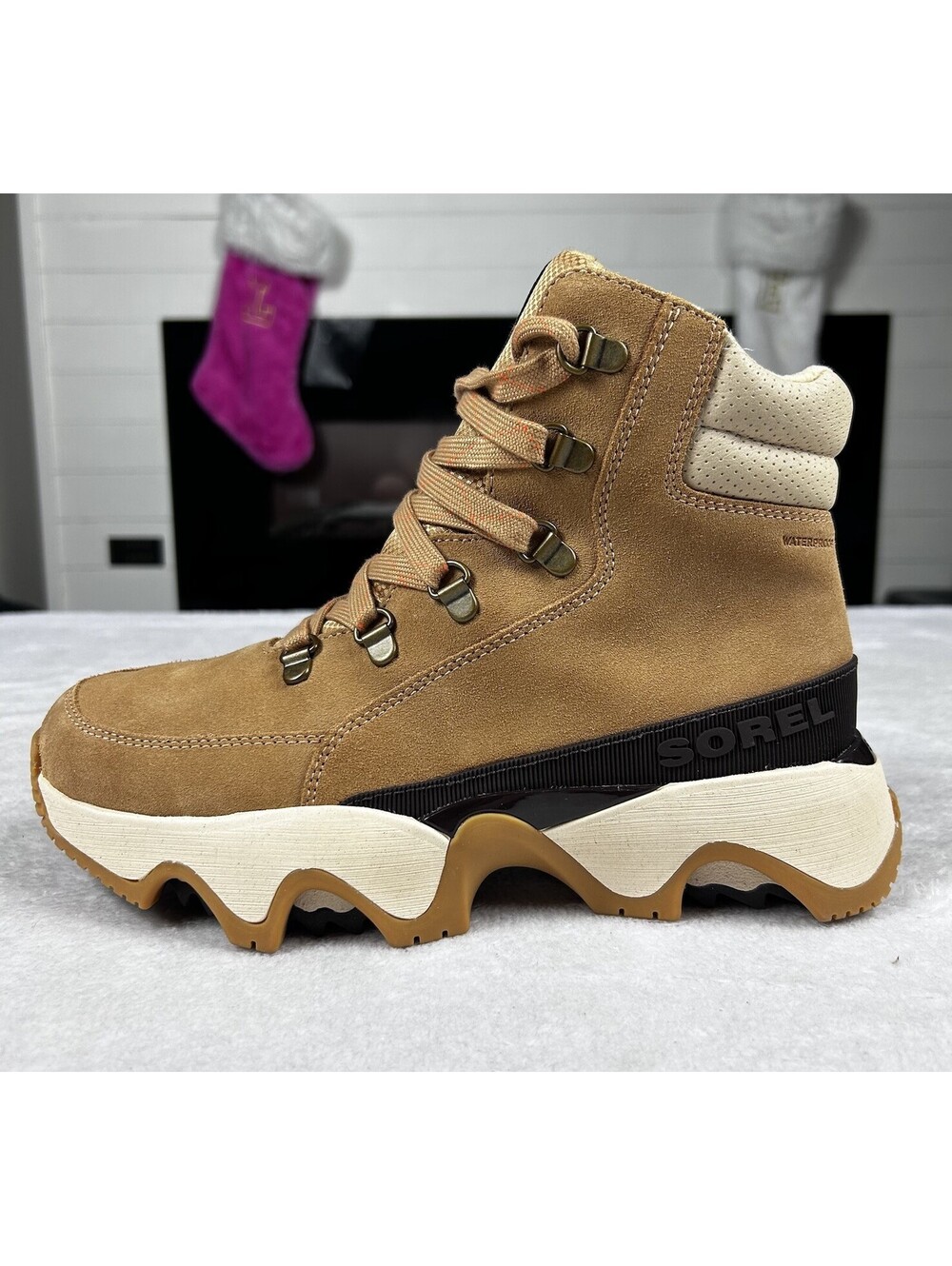 Sorel Women's Kinetic Impact Conquest Plus WP Boot Tawny Buff/Ceramic Size 8 New